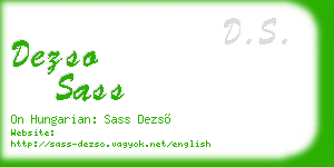 dezso sass business card